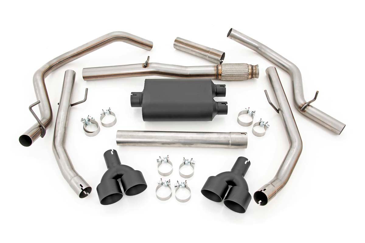 Rough Country Dual Cat-Back Exhaust System w/ Black Tips 19-21 Chevy/GMC 1500 6.2L