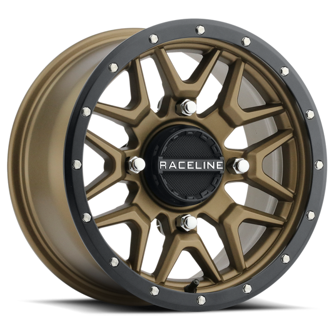 Raceline A94BZ Krank 14x7in 4x156 BP 10mm Offset 132.5mm Bore - Bronze & Black Lip Wheel