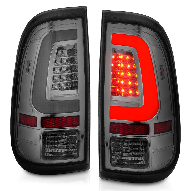 ANZO 2008-2016 Ford Super Duty LED Taillights Chrome Housing Smoke Lens