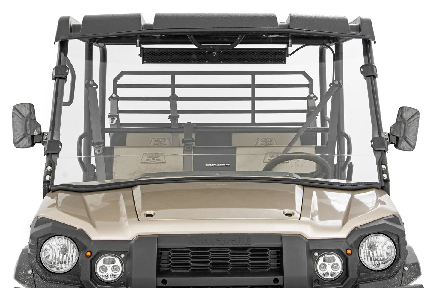 Rough Country Full Windshield Scratch Resistant 16-22 Kawasaki Mule Pro FX/15-22 Mule Pro FXT