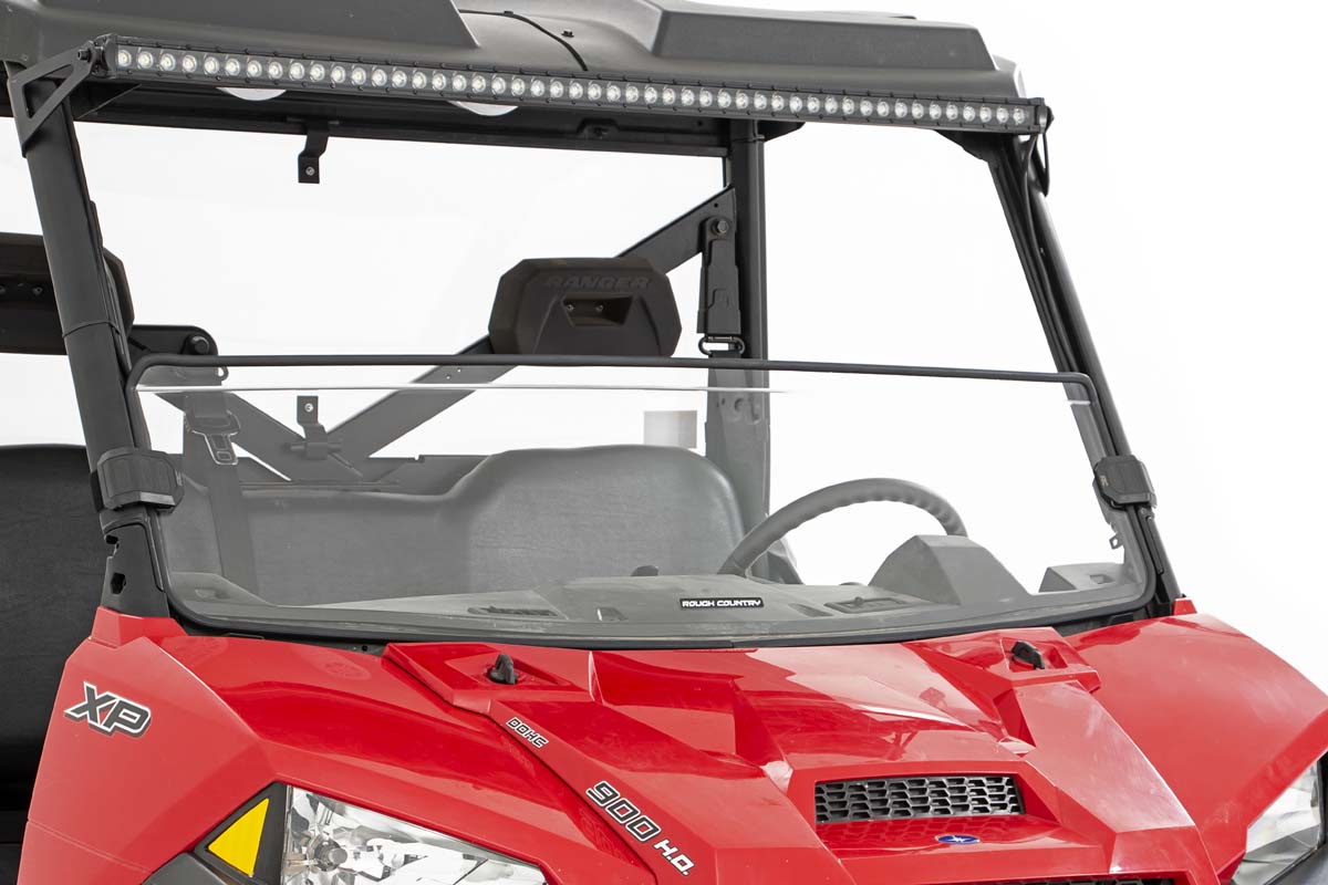 Rough Country Polaris Scratch Resistant Half Windshield 13-20 Ranger 900/900XP/1000/1000XP
