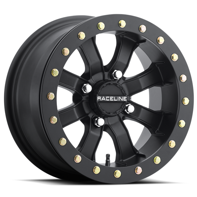 Raceline A71B Mamba 14x10in 4x156 BP 0mm Offset 132.5mm Bore - Satin Black Beadlock Wheel