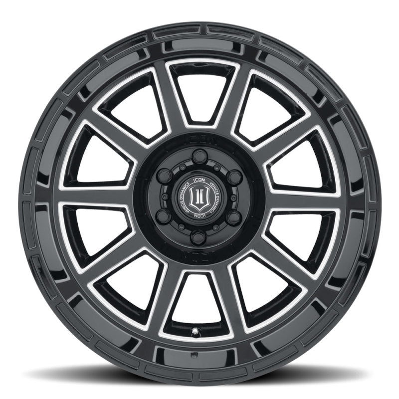 ICON Recoil 20x10 6x5.5 -24mm Offset 4.5in BS Gloss Black Milled Spokes Wheel