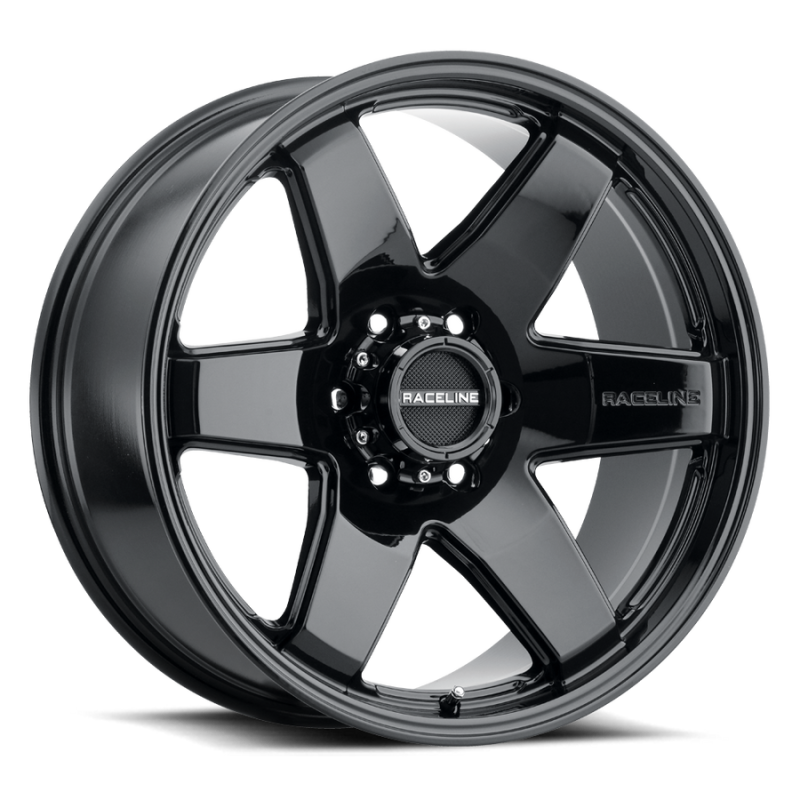 Raceline 942B Addict 22x9.5in 5x139.7 BP 15mm Offset 106.5mm Bore - Gloss Black Wheel