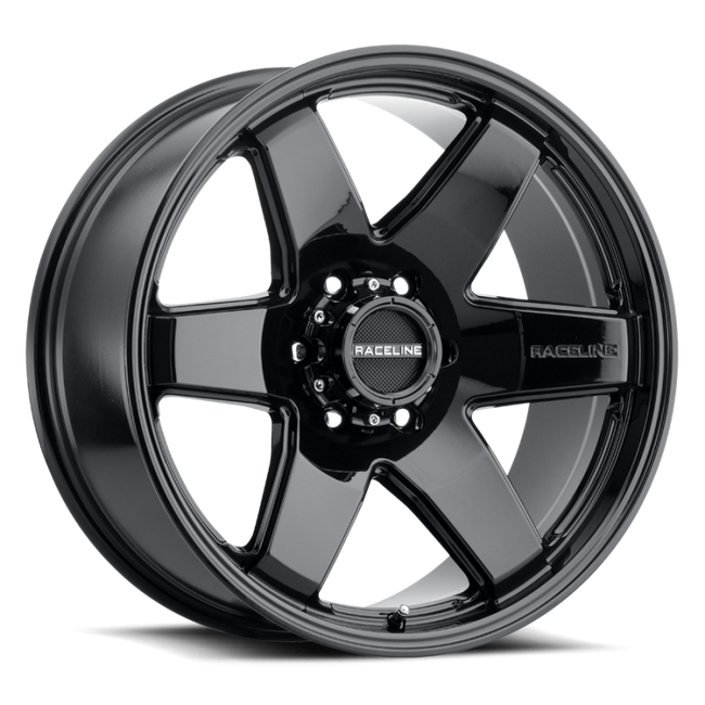 Raceline 942B Addict 22x9.5in 5x139.7 BP 15mm Offset 106.5mm Bore - Gloss Black Wheel