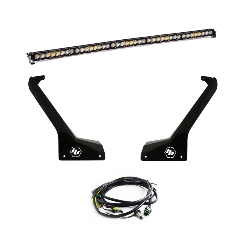Baja Designs Jeep 2020-24 Gladiator; 2018-24 Wrangler JL Roof Bar LED Light Kit 50in S8 With Toggle Switch
