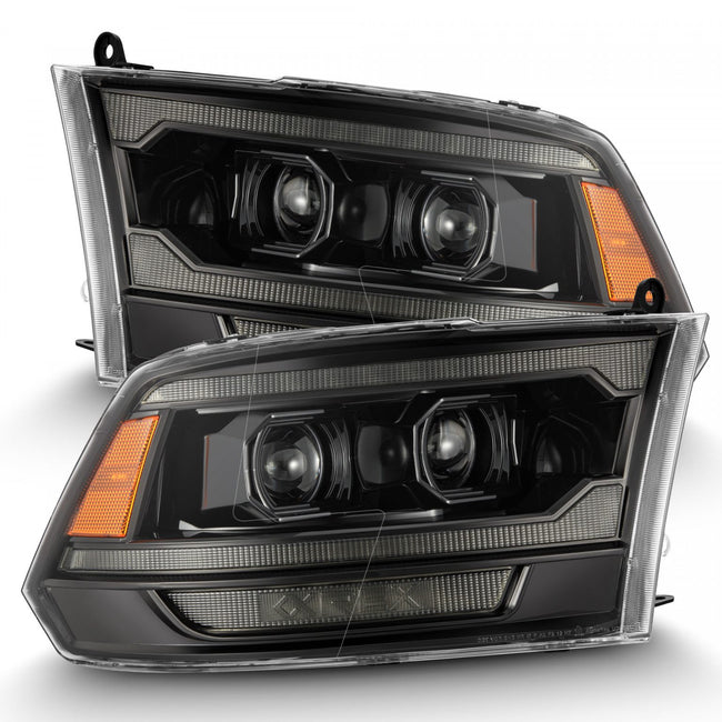 AlphaRex 10-18 RAM 1500 2500 3500 PRO-Series Projector Headlights Alpha-Black w/Sequential Signal & Top/Middle DRL