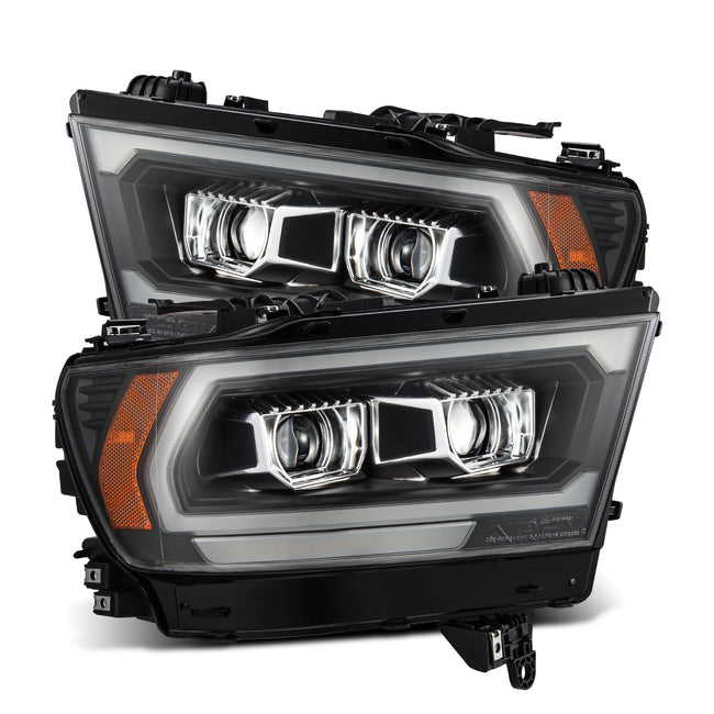 AlphaRex 19-22 Dodge Ram 1500 LUXX LED Projector Headlights Black w/Seq Activation Light/Seq Signal/DRL