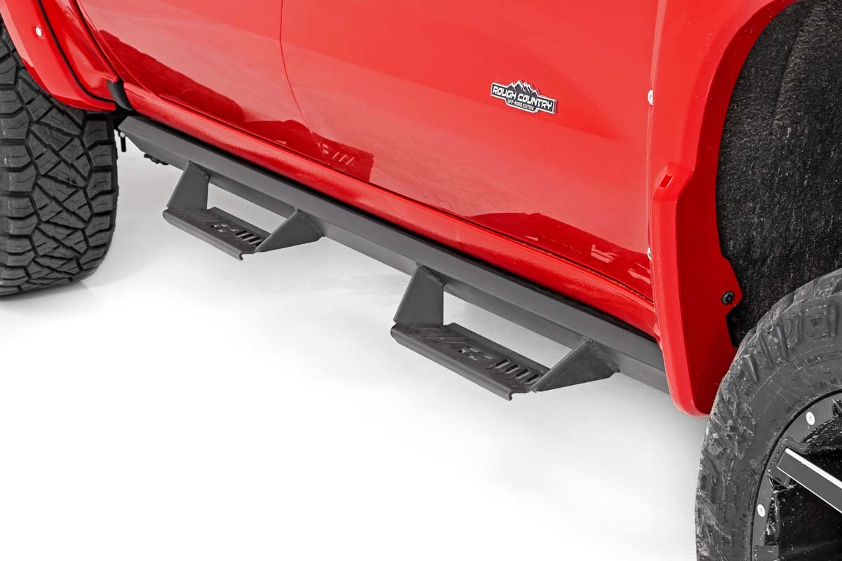 Rough Country Silverado Drop Steps AL2 For 07-18 Silverado 1500/2500HD/3500 HD/19 Classic Crew Cab Gas Models