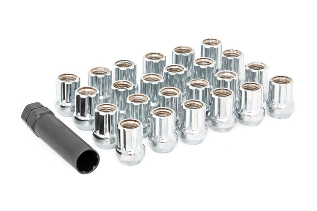 Rough Country M14x2.0 Wheel Installation Kit w/Lug Nuts and Socket Key Chrome Open End 24-Count