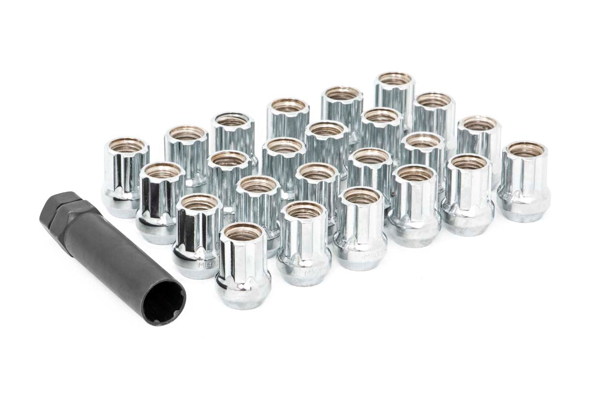 Rough Country M14X1.5 Wheel Installation Kit w/Lug Nuts and Socket Key Chrome Open End 24-Count