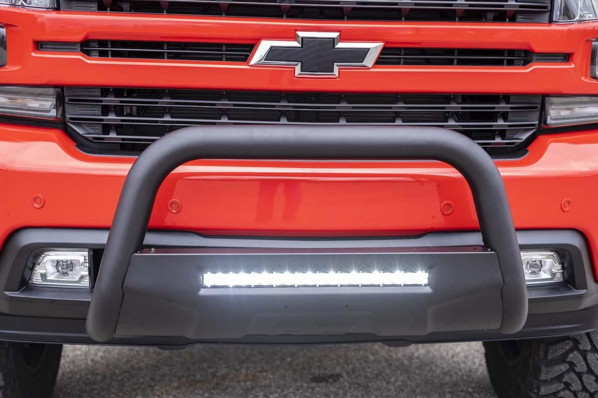 Rough Country 19-20 Silverado/Sierra 1500 Bull Bar w/LED Light Bar Black