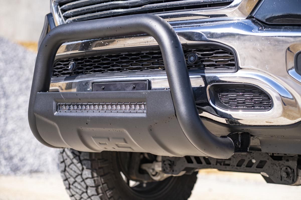 Rough Country Dodge 09-18 RAM 1500 Bull Bar w/LED Light Bar Black