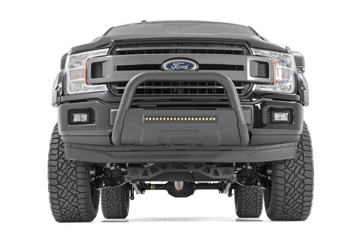 Rough Country Ford 04-20 F-150 Bull Bar w/LED Light Bar Black