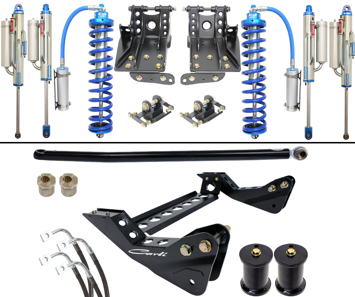 CARLI 2008-2010 Ford F-250 F-350 Super Duty 4x4 Diesel 4.5" Coilover Bypass System