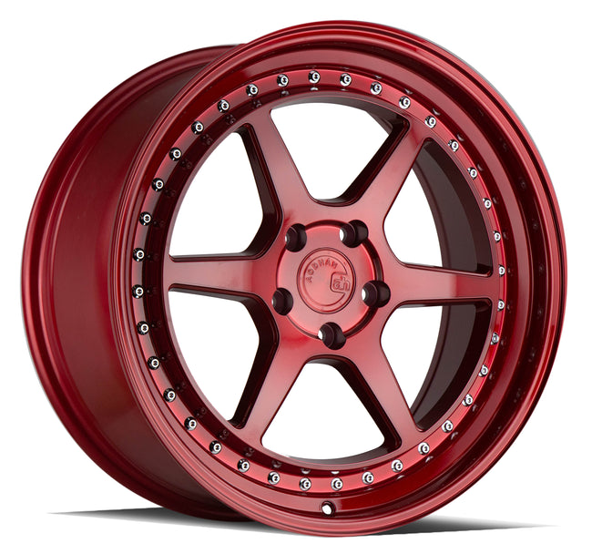 Aodhan Wheels DS09 Candy Red w/ (Chrome Rivets) 18x8.5 5x100 | +35 | 73.1