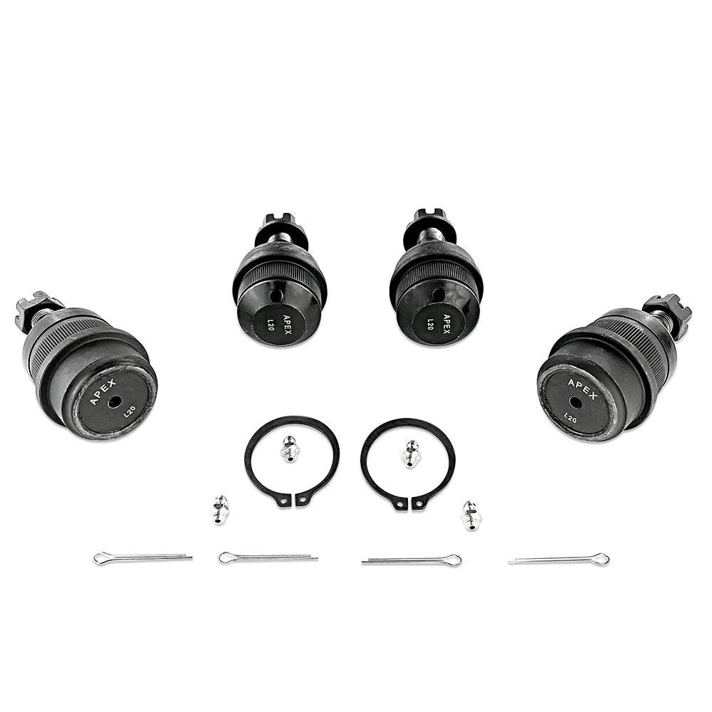 Apex Chassis Jeep Extreme Duty Ball Joint Kit Fits Wrangler JK 07-18 Grand Cherokee 99-04 Includes 2 Upper & 2 Lower