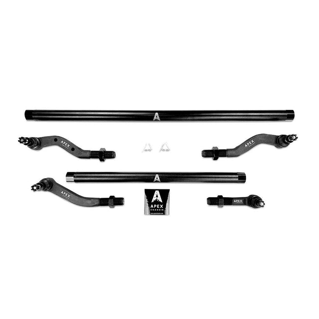 Apex Chassis Jeep JL / JT 2.5 Ton Extreme Duty Tie Rod & Drag Link Assembly in Steel Fits 18-22 Jeep Wrangler 19-21 Gladiator Note This kit is Fits a Dana 30 axle with a lift of 4.5 inches or less