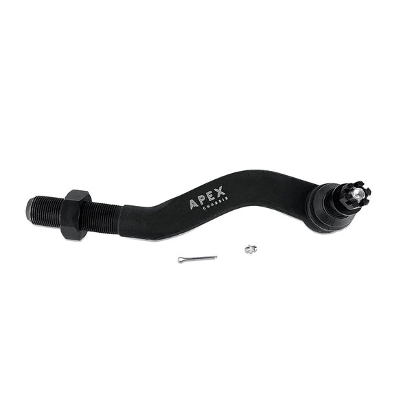 Apex Chassis Jeep JL / JT 2.5 Ton Extreme Duty Tie Rod Assembly in Black Aluminum Fits 18-22 Jeep Wrangler 19-21 Gladiator Fits a Dana 30 axle