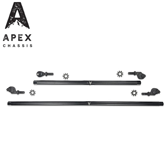 Apex Chassis Jeep JK 1 Ton Tie Rod & Drag Link Assembly in Steel Fits 07-18 Wrangler JK Note This kit is Fits vehicles with a lift of 3.5 inches or less