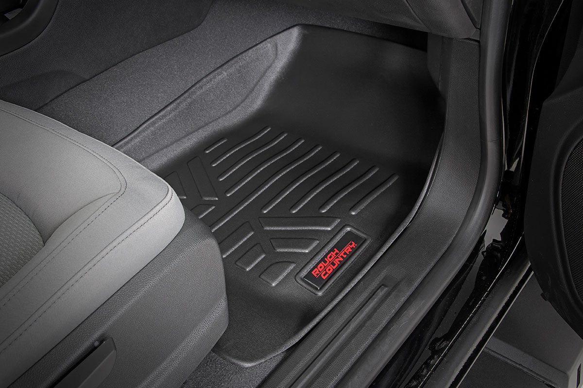 Rough Country Heavy Duty Floor Mats Front/Rear-15-20 Chevy Colorado/GMC Canyon Crew Cab