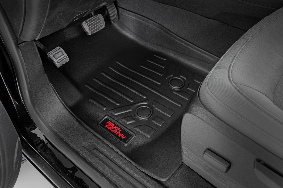 Rough Country Heavy Duty Floor Mats Front/Rear-15-20 Chevy Colorado/GMC Canyon Crew Cab