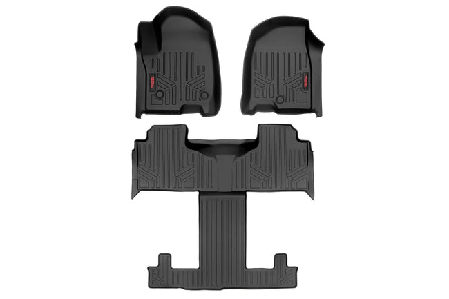 Rough Country Floor Mats Front and Rear Bucket Set 21-22 Chevy/GMC Tahoe/Yukon