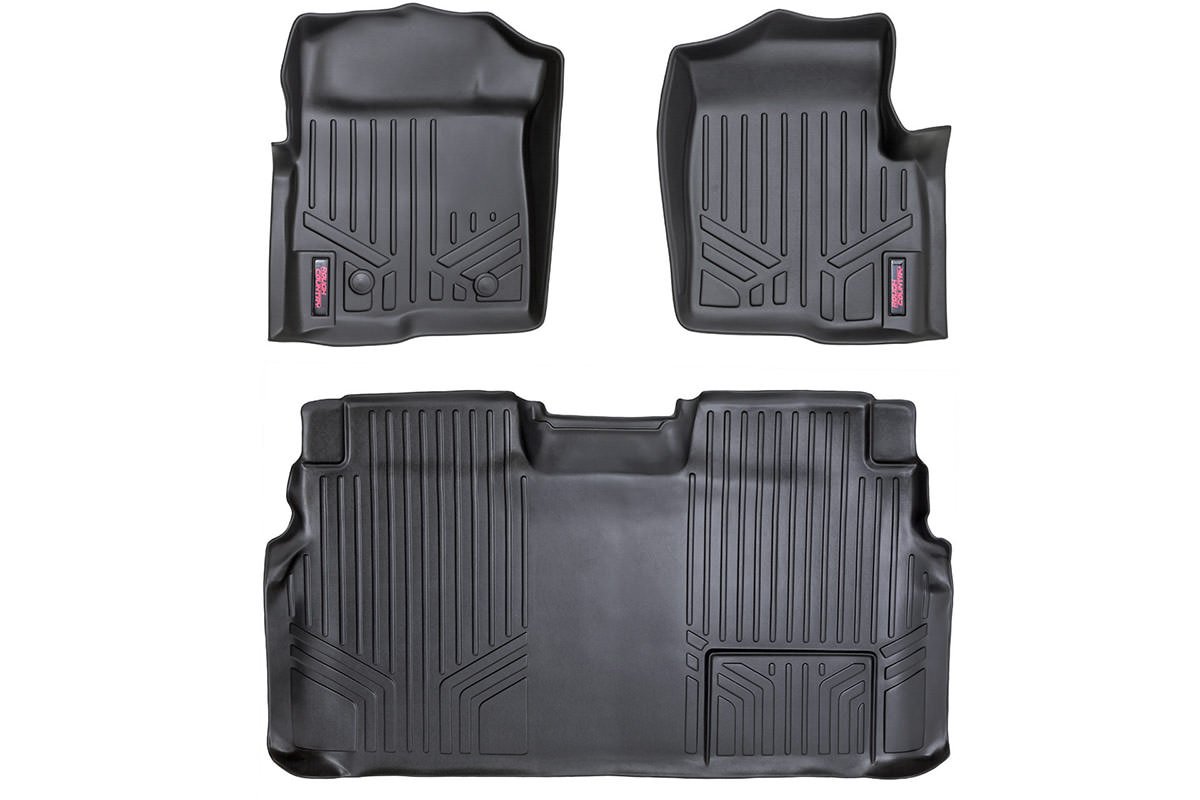 Rough Country Heavy Duty Floor Mats Front/Rear-11-14 Ford F-150 SuperCrew Cab