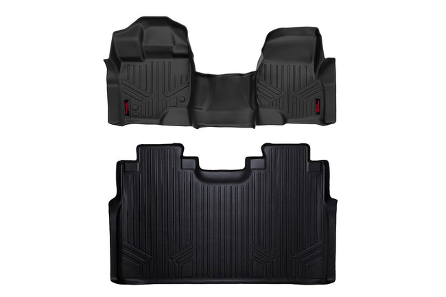 Rough Country Heavy Duty Floor Mats Front/Rear W/Center 15-20 Ford F-150 SuperCrew Cab