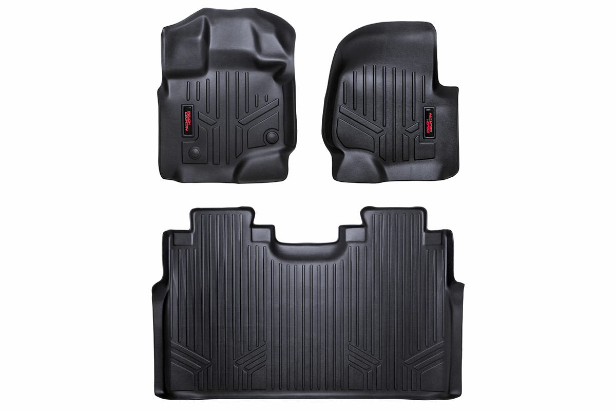 Rough Country Heavy Duty Floor Mats Front/Rear-15-20 Ford F-150 SuperCrew Cab