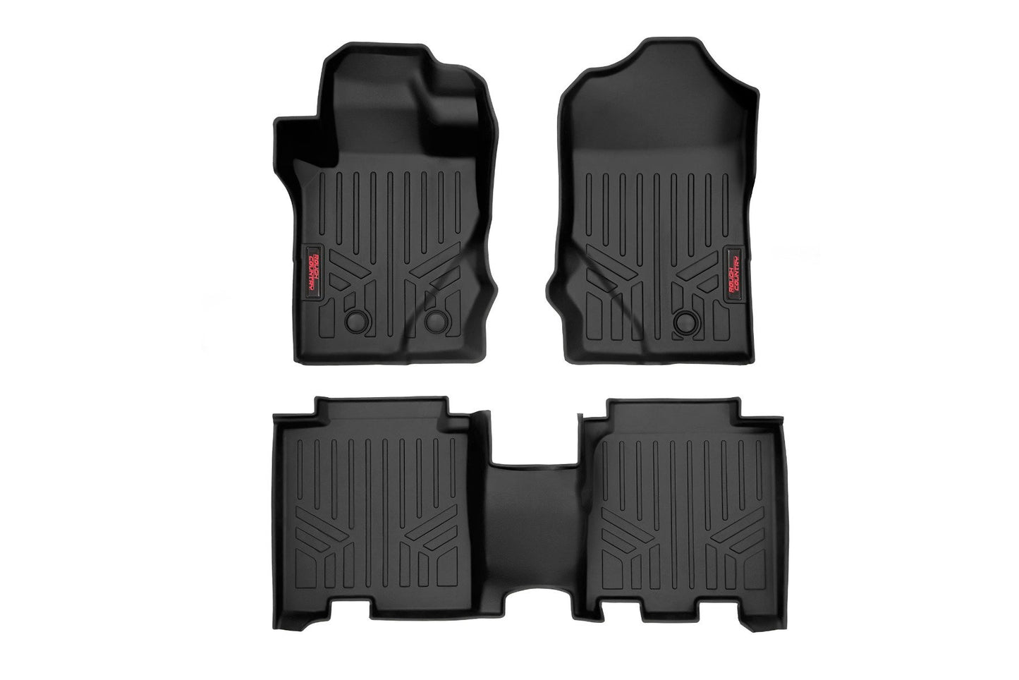 Rough Country Floor Mats Front and Rear Bucket Set 21-22 Ford Bronco 4-Door