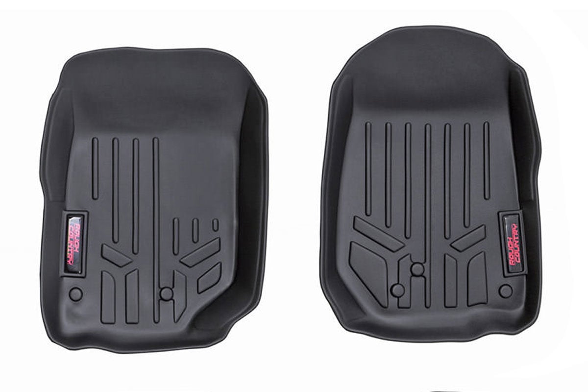 Rough Country Floor Mats Front 14-18 Jeep Wrangler JK 4WD