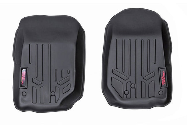 Rough Country Floor Mats Front 14-18 Jeep Wrangler JK 4WD