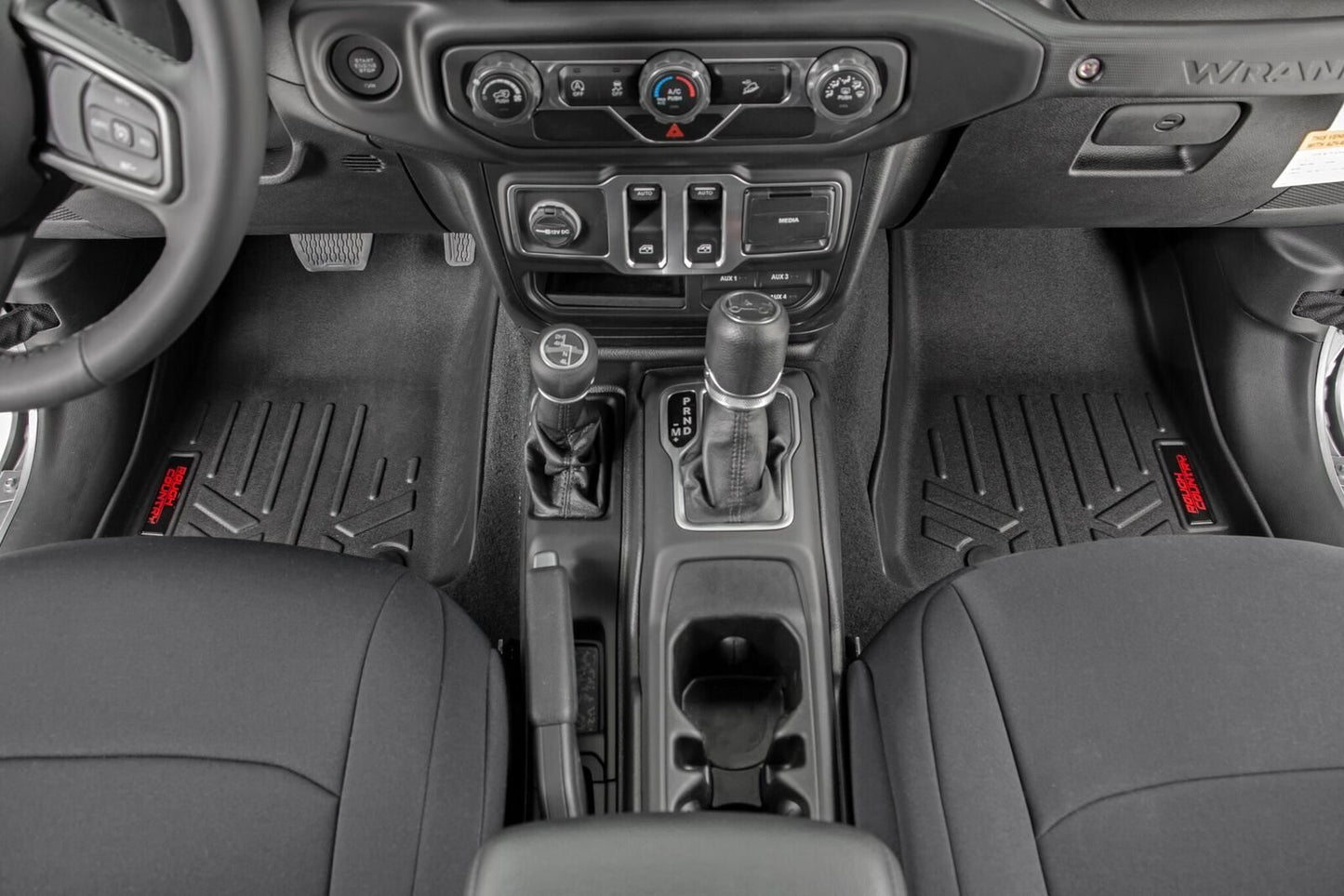 Rough Country Heavy Duty Floor Mats Front-18-20 Jeep JL, Gladiator JT