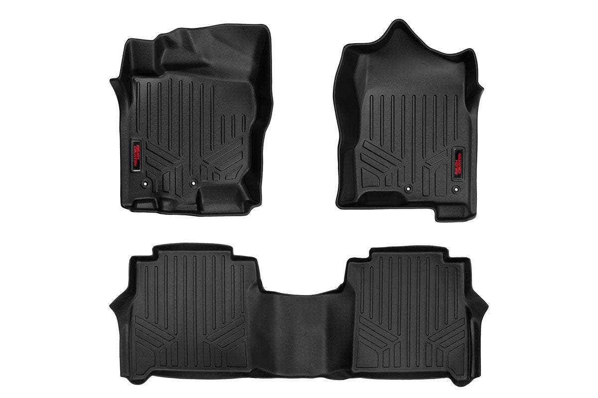 Rough Country Heavy Duty Floor Mats Front/Rear-08-20 Nissan Frontier Crew Cab
