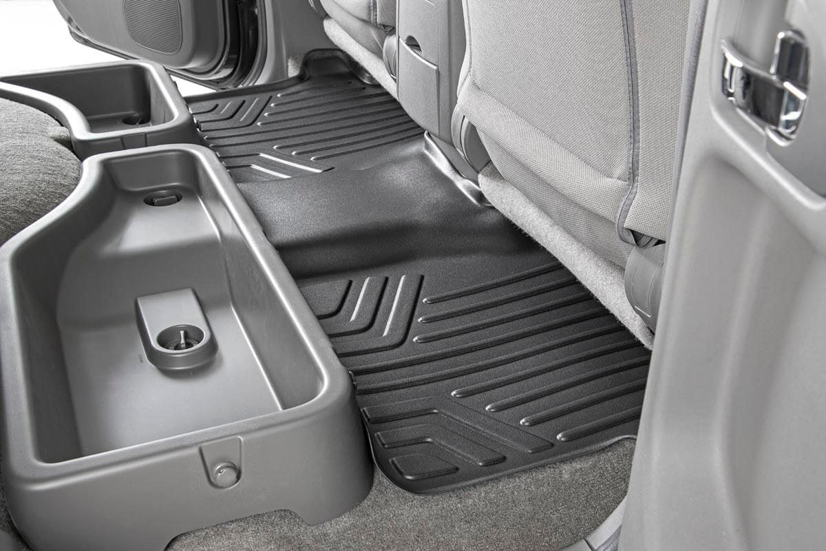 Rough Country Heavy Duty Floor Mats Front/Rear-08-20 Nissan Frontier Crew Cab