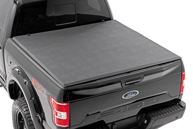 Rough Country Ford Soft Tri-Fold Bed Cover 15-20 F-150-6 Foot 5 Inch Bed w/o Cargo Mgmt