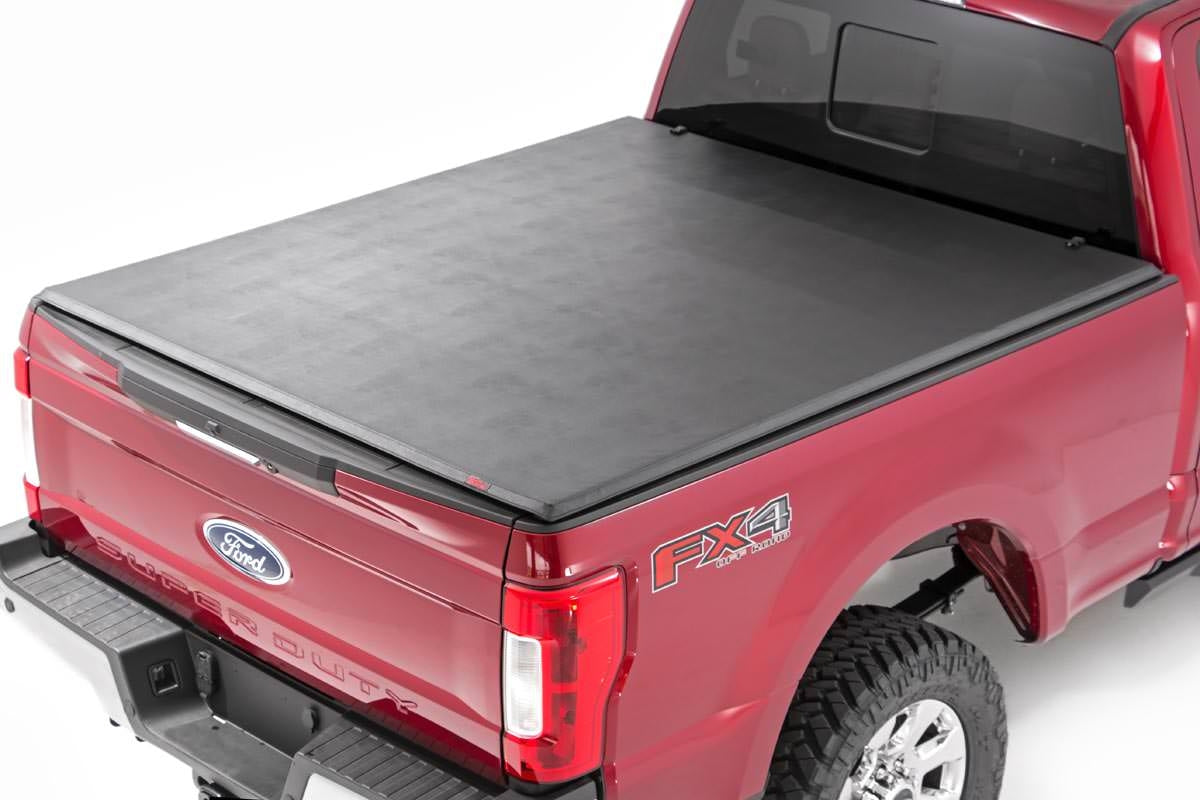 Rough Country Ford Soft Tri-Fold Bed Cover 17-24 F-250/F-350 Super Duty-6.5 Foot Bed