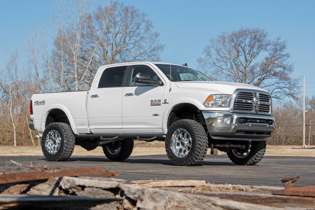 Rough Country Dodge Wheel to Wheel Nerf Steps 10-18 RAM 2500/3500 Crew Cab 6 Foot 4 Inch Bed