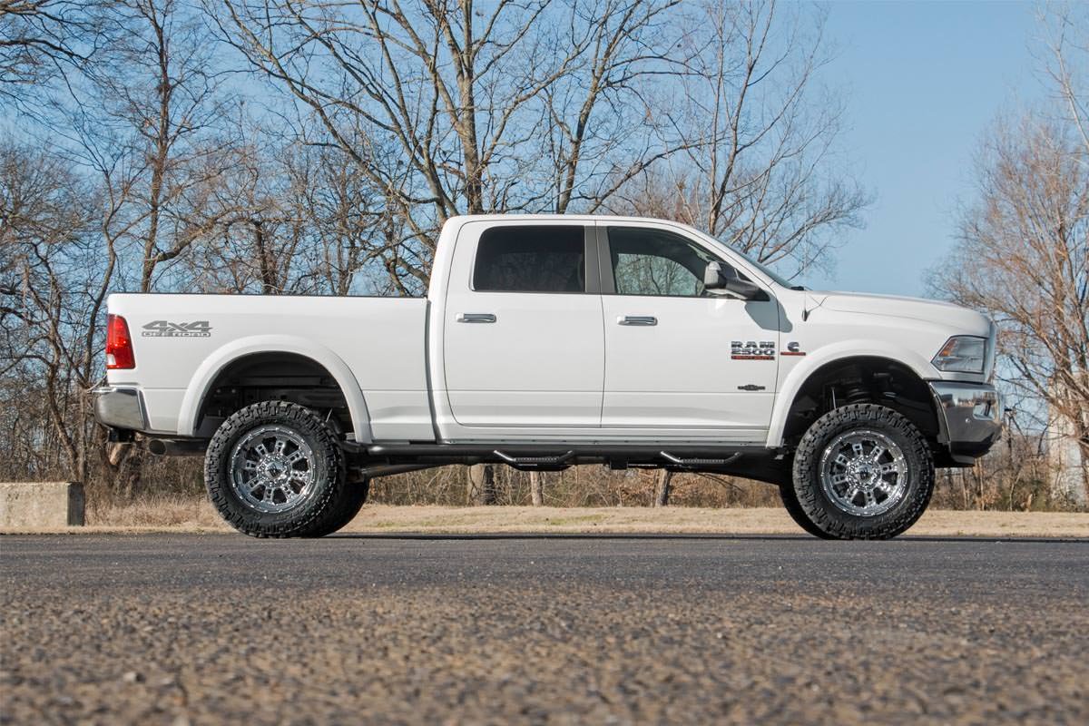 Rough Country Dodge Wheel to Wheel Nerf Steps 10-18 RAM 2500/3500 Crew Cab 6 Foot 4 Inch Bed