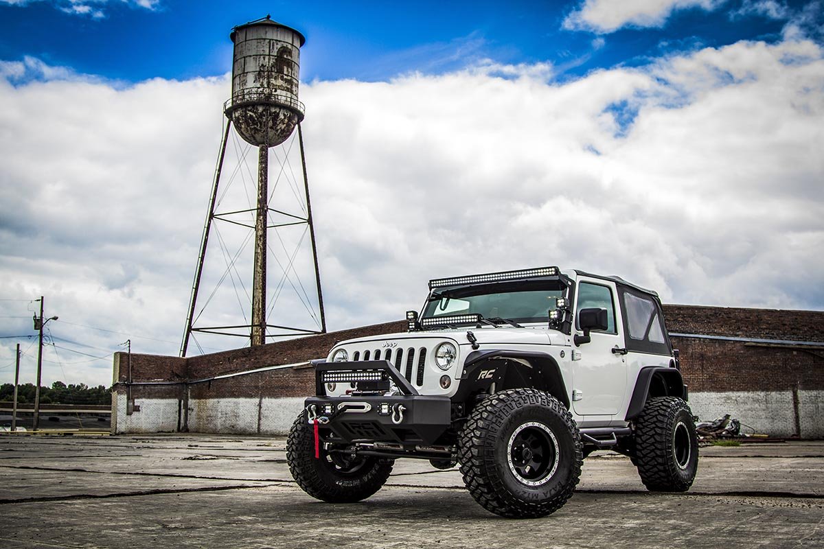 Rough Country Jeep Wheel to Wheel Nerf Steps 12-18 Wrangler JK 2 Door