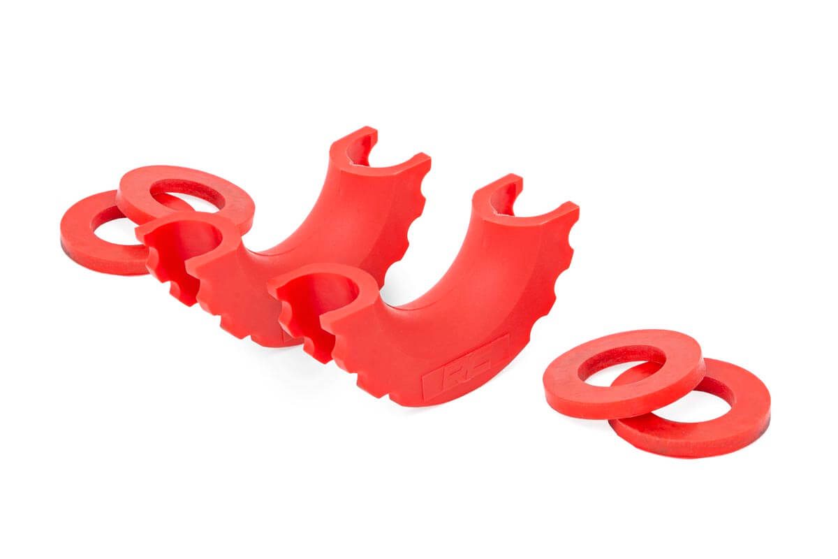 Rough Country D-Ring IsolatorsLogo Polyurethane Red Pair