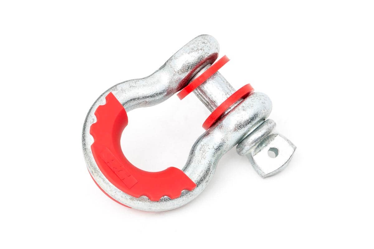 Rough Country D-Ring IsolatorsLogo Polyurethane Red Pair