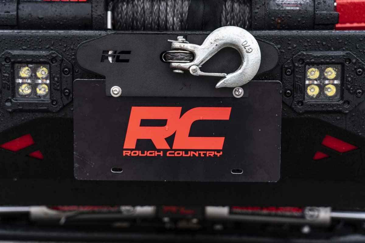 Rough Country Quick Release Hawse Fairlead License Plate Mount