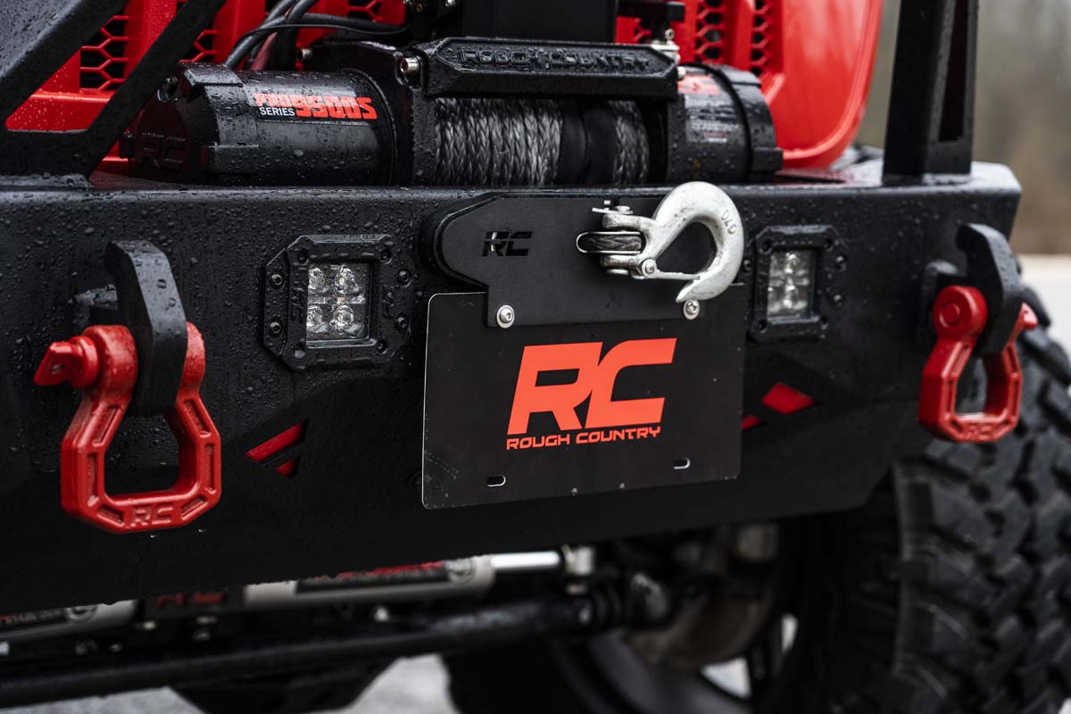 Rough Country Quick Release Hawse Fairlead License Plate Mount