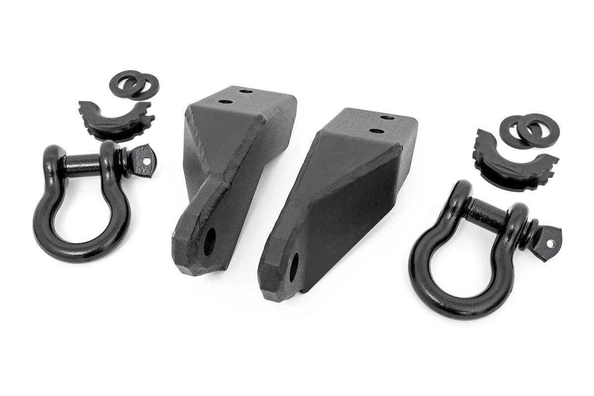 Rough Country Toyota Tow Hook to Shackle Conversion Kit w/Bull Bar Support & Standard D-Rings 07-20 Tundra