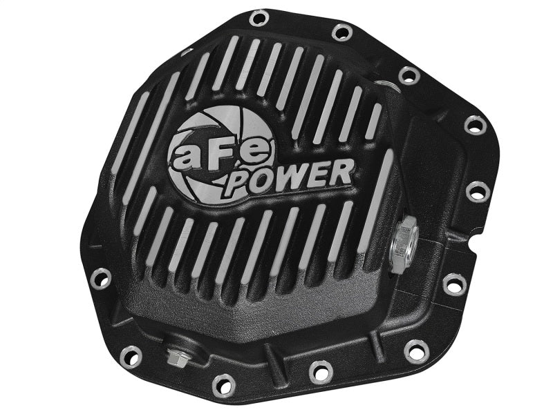 aFe Power Rear Diff Cover Black w/Machined Fins 17-24 Ford F-350/F-450 6.7L (td) Dana M300-14 (Dually)