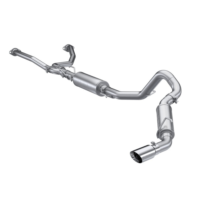 MBRP 2022 Toyota Tundra 3.5L Dual Cat-back 4" Single Side Exit Dual Wall Angle Cut Tip - T304 Stainless