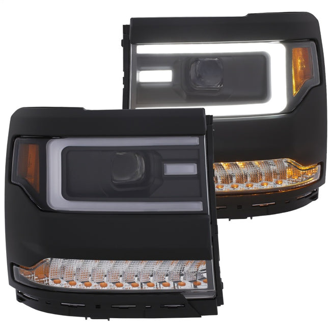 ANZO 16-17 Chevy Silverado 1500 Projector Headlight Plank Style w/Amber (Only Work w/HID Equip. Truck)