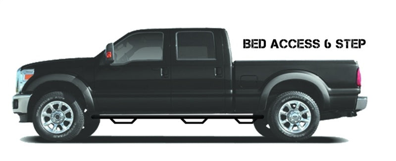 N-Fab Podium LG 15.5-19 Dodge RAM 1500 Crew Cab 6.4ft Bed - Bed Access - Tex. Black - 3in